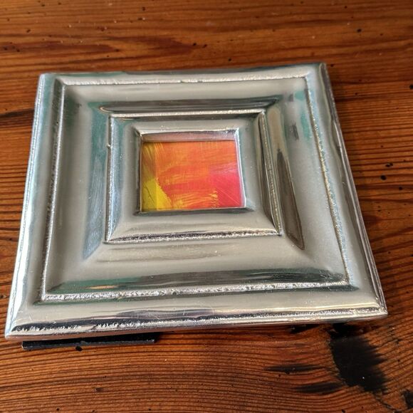 Beautiful Mexican Pewter Frame A Work Of Art To Showcase Your Art Opening 2”x2” - Picture 10 of 14